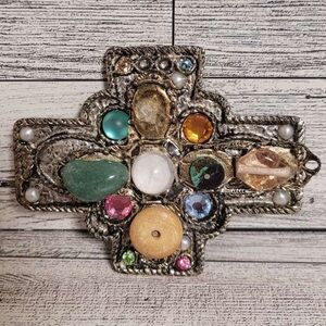 Women's Leatherock Western Fancy Gem Rock Cluster Native Cowgirl Belt Buckle